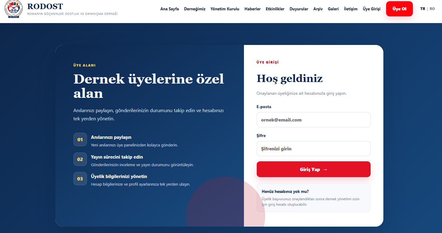 Online Üyelik Sistemimiz Artık Hizmetinizde